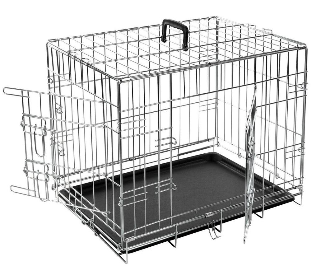 Flamingo Wire Cage Keo Silver 2 двери клетка для собак S 63х43х49 см (1030062)